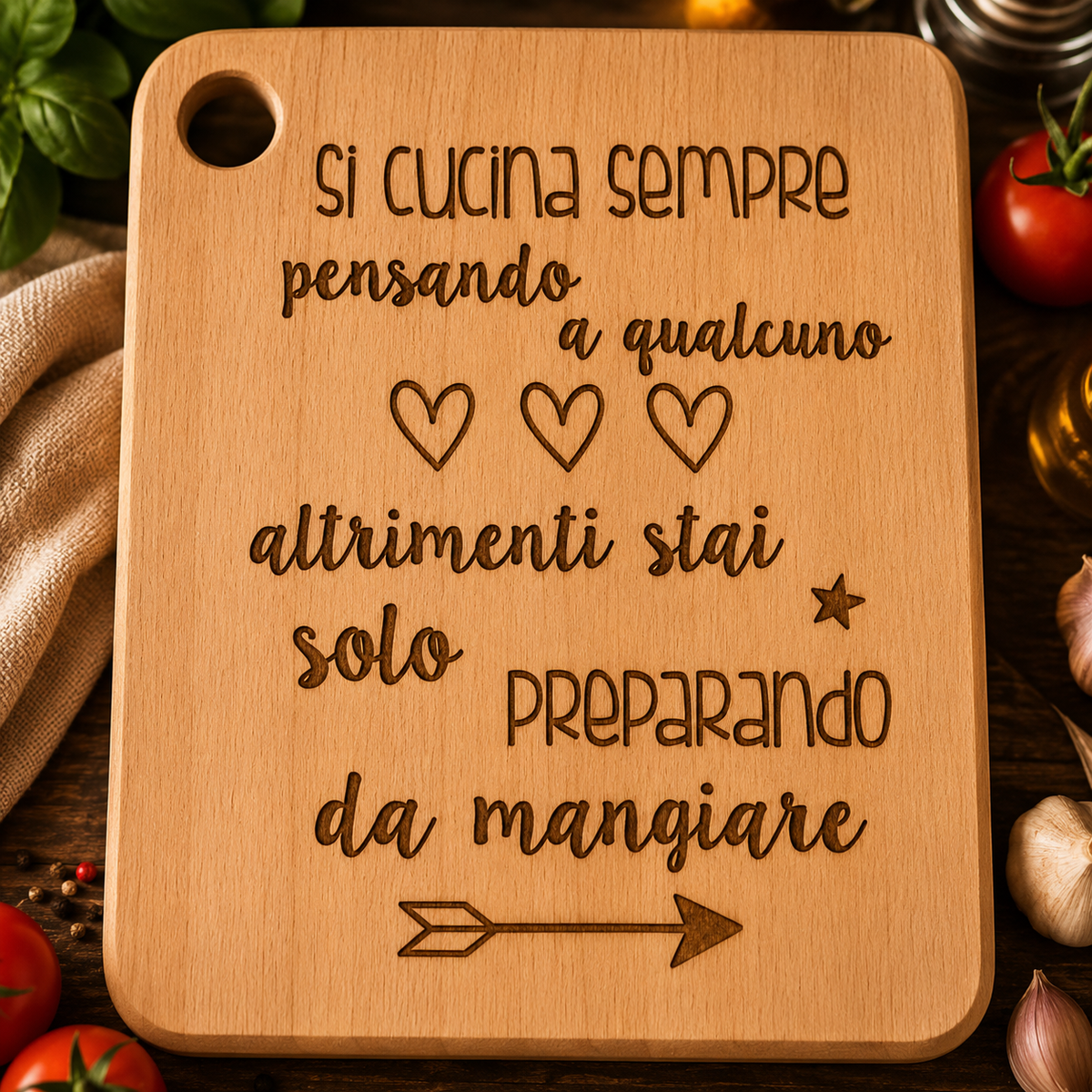 Tagliere a tema cucina