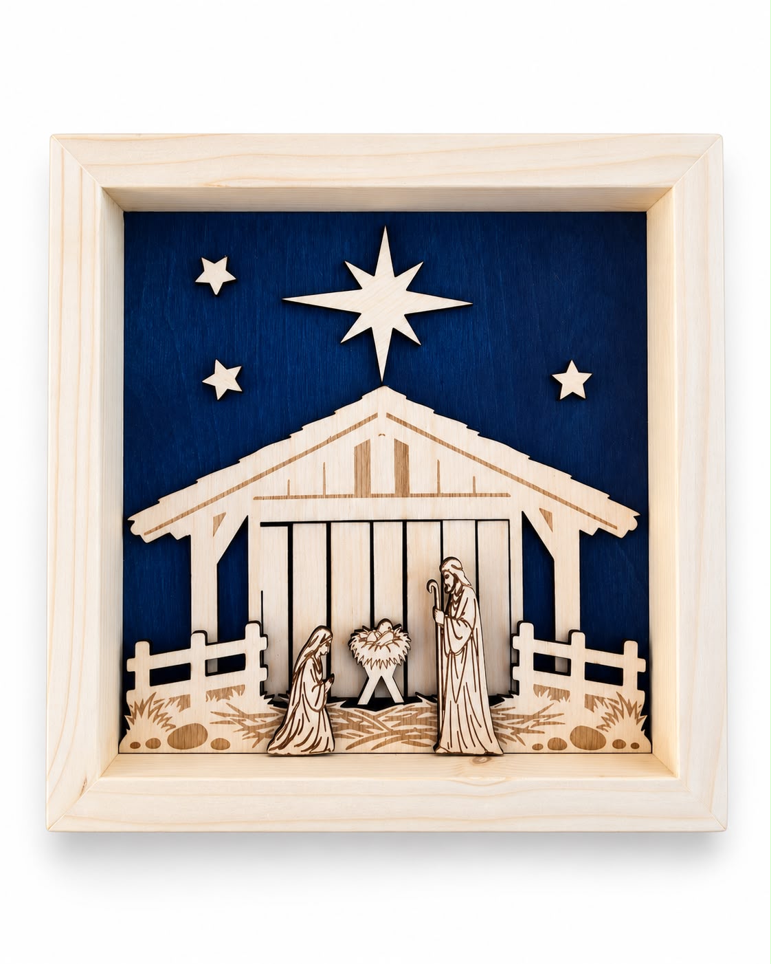 Quadro presepe in legno Natività