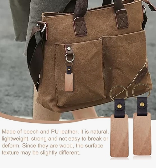 Portachiavi rettangolare in legno personalizzabile