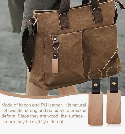 Portachiavi rettangolare in legno personalizzabile
