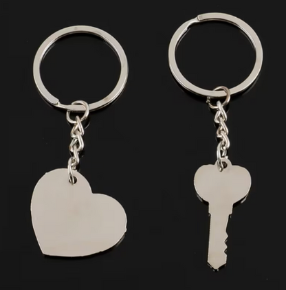 Portachiavi di coppia con chiave del cuore