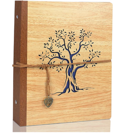 Album fotografico con incisione in legno