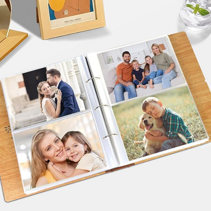 Album fotografico con incisione in legno