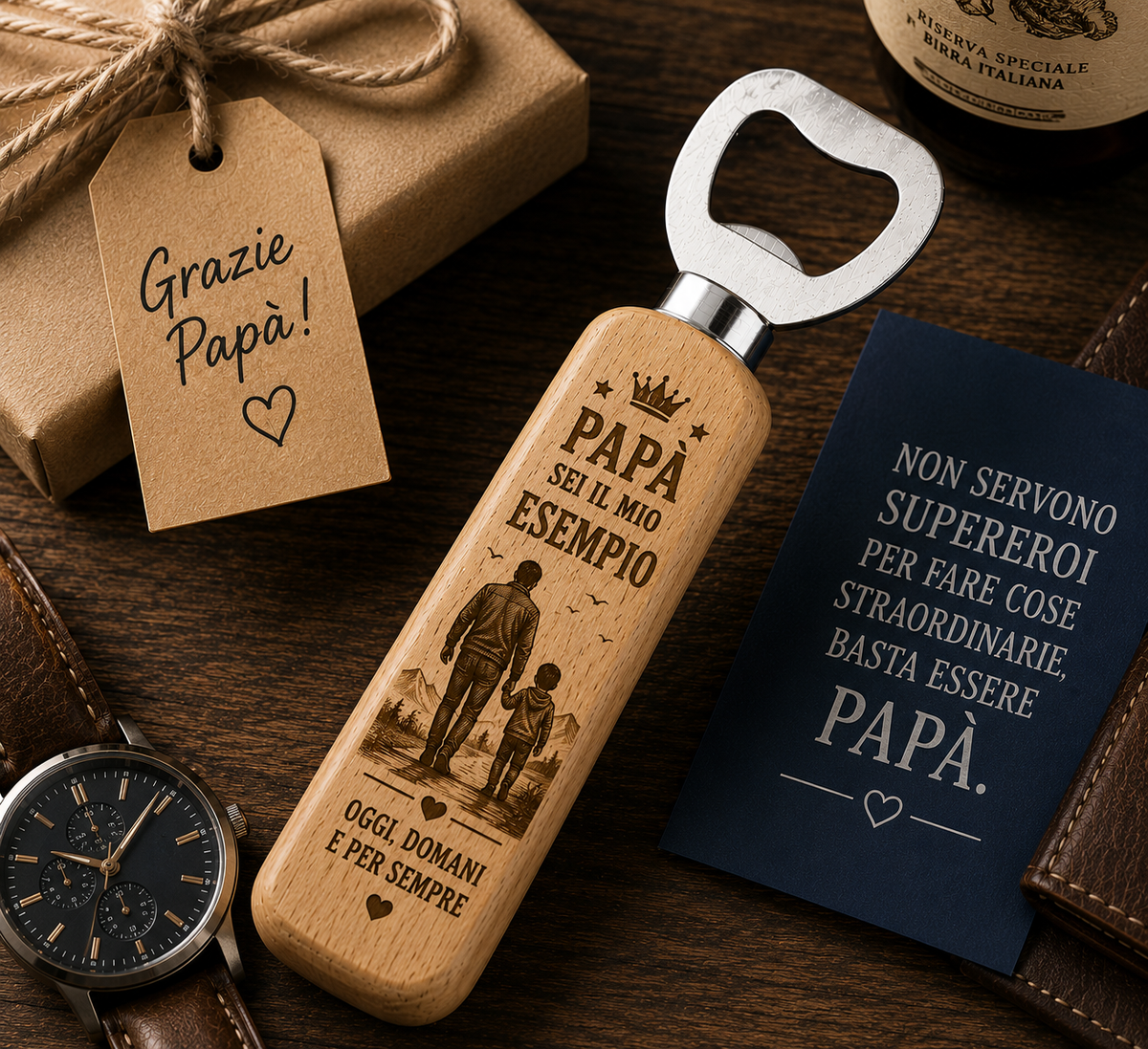 Apribottiglie a tema papà