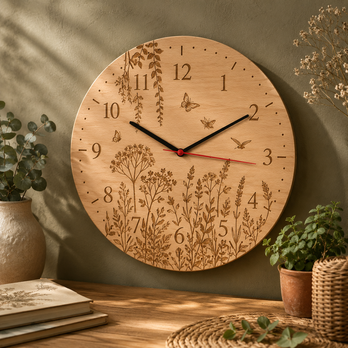 Orologio a tema botanico