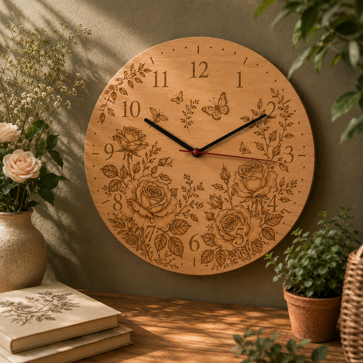 Orologio a tema botanico