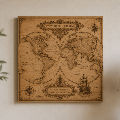 Quadro a tema mappe vintage