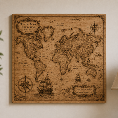 Quadro a tema mappe vintage