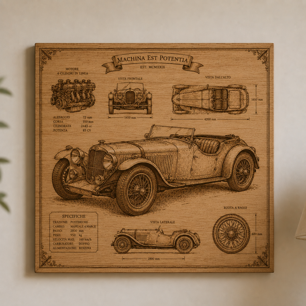 Quadro a tema auto e moto
