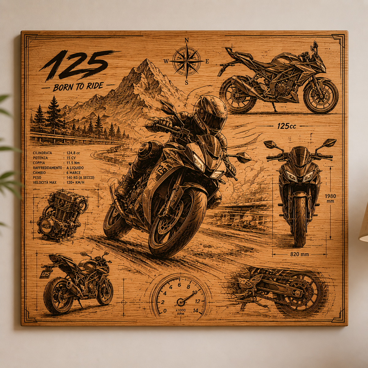Quadro a tema auto e moto