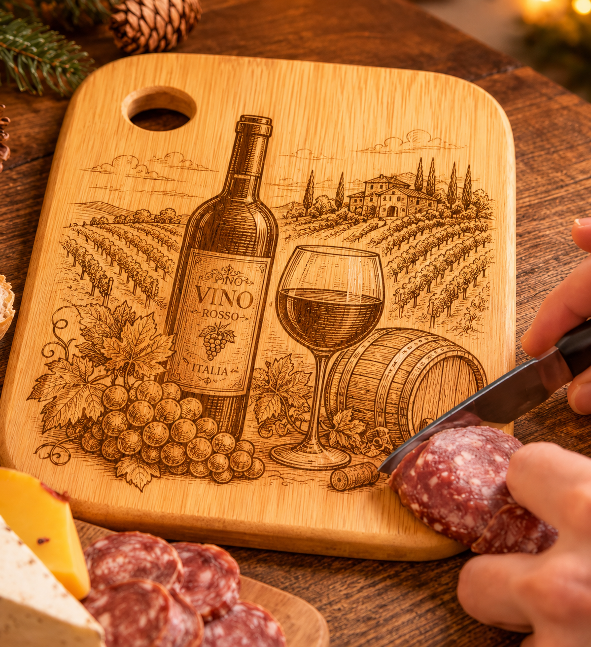 Tagliere a tema vino