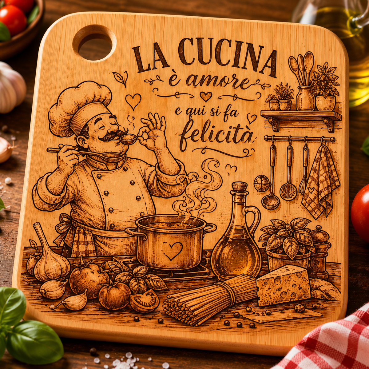 Tagliere a tema cucina
