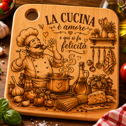 Tagliere a tema cucina