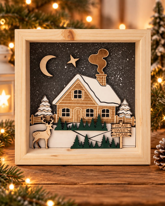 Quadro natalizio "home sweet home"