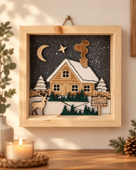 Quadro natalizio "home sweet home"