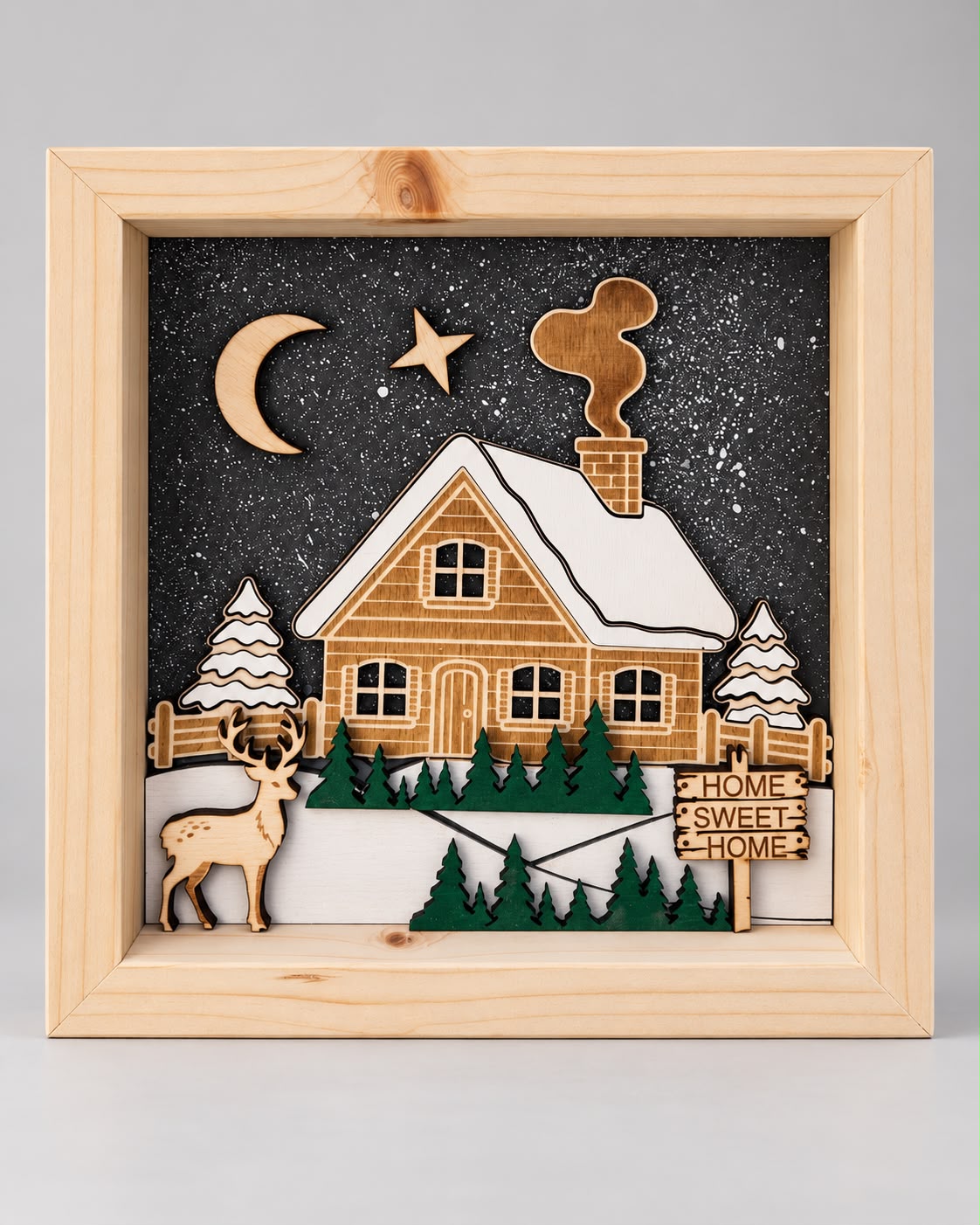 Quadro natalizio "home sweet home"