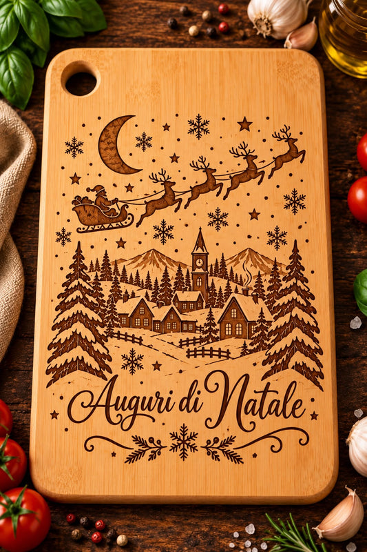 Tagliere natalizio "auguri di Natale"