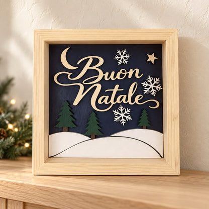 Quadro natalizio in legno "Buon Natale"