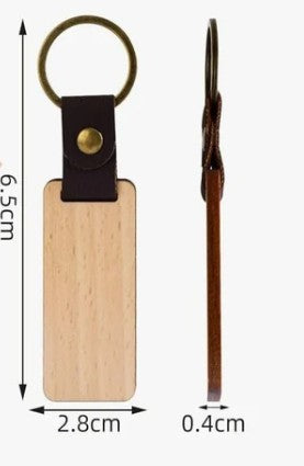 Portachiavi rettangolare in legno personalizzabile